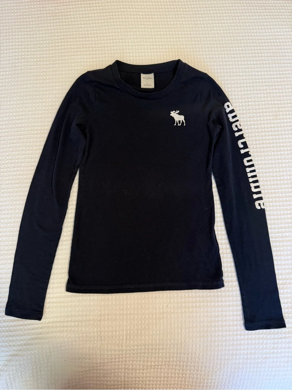 Abercrombie Kids Long-Sleeve Logo Tee - Navy